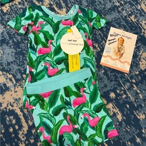 Little Sleepies Tropical Flamingo Pajama Short Set 18/24 months New with tags